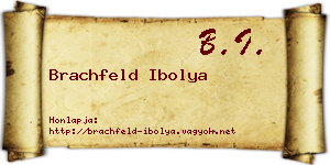 Brachfeld Ibolya névjegykártya