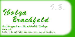 ibolya brachfeld business card
